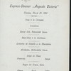 DINNER [held by] HAMBURG-AMERIKA LINIE [at] EN ROUTE ABOARD SCHNELLDAMPFER (EXPRESS STEAMER) AUGUSTE VICTORIA (SS;)