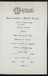 DINNER [held by] HAMBURG-AMERIKA LINIE [at] EN ROUTE ABOARD SCHNELLDAMPFER (EXPRESS STEAMER) AUGUSTE VICTORIA (SS;)