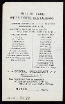 DAILY MENU [held by] MILLS HOTEL [at] "BLEECKER STREET, NEW YORK" (REST;)