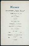 DINNER [held by] HAMBURG-AMERIKA LINIE [at] EN ROUTE ABOARD SCNELLDAMPFER (EXPRESS STEAMER) AUGUSTE VICTORIA (SS;)