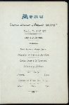 DINNER [held by] HAMBURG-AMERIKA LINIE [at] EN ROUTE ABOARD SCNELLDAMPFER (EXPRESS STEAMER) AUGUSTE VICTORIA (SS;)