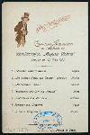 DINNER [held by] HAMBURG-AMERIKA LINIE [at] EN ROUTE ABOARD SCNELLDAMPFER (EXPRESS STEAMER) AUGUSTE VICTORIA (SS;)