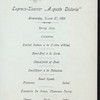 DINNER [held by] HAMBURG-AMERIKA LINIE [at] EN ROUTE ABOARD SCNELLDAMPFER (EXPRESS STEAMER) AUGUSTE VICTORIA (SS;)