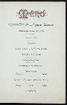 DINNER [held by] HAMBURG-AMERIKA LINIE [at] EN ROUTE ABOARD SCNELLDAMPFER (EXPRESS STEAMER) AUGUSTE VICTORIA (SS;)