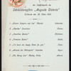DINNER [held by] HAMBURG-AMERIKA LINIE [at] EN ROUTE ABOARD SCNELLDAMPFER (EXPRESS STEAMER) AUGUSTE VICTORIA (SS;)