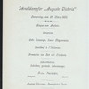 DINNER [held by] HAMBURG-AMERIKA LINIE [at] EN ROUTE ABOARD SCNELLDAMPFER (EXPRESS STEAMER) AUGUSTE VICTORIA (SS;)