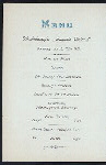 DINNER [held by] HAMBURG-AMERIKA LINIE [at] EN ROUTE ABOARD SCNELLDAMPFER (EXPRESS STEAMER) AUGUSTE VICTORIA (SS;)