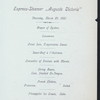 DINNER [held by] HAMBURG-AMERIKA LINIE [at] EN ROUTE ABOARD SCNELLDAMPFER (EXPRESS STEAMER) AUGUSTE VICTORIA (SS;)
