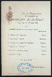 DINNER [held by] HAMBURG-AMERIKA LINIE [at] EN ROUTE ABOARD SCNELLDAMPFER (EXPRESS STEAMER) AUGUSTE VICTORIA (SS;)