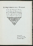 COMPLIMENTARY DINNER TO WRIGHT D. P0WNALL, GRAND MASTER OF MASONS IN THE STATE OF NEW YORK [held by] GRAND LODGE OFFICERS OF THE METROPOLITAN DISTICT [NY] [at] "HOTEL SAVOY, [NY]" (HOTEL;)