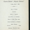 DINNER [held by] HAMBURG-AMERIKA LINIE [at] SS AUGUSTE VICTORIA (SS;)