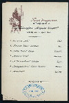 DINNER [held by] HAMBURG-AMERIKA LINIE [at] SS AUGUSTE VICTORIA (SS;)