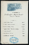 DINNER [held by] HAMBURG-AMERIKA LINIE [at] SS AUGUSTE VICTORIA (SS;)