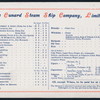 DINNER [held by] CUNARD LINE [at] EN ROUTE ABOARD R.M.S. LUCANIA (SS;)