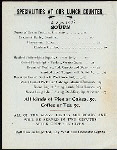 LUNCH [held by] CITY HALL CELLAR [at] "CHAMBERS STEET AND BROADWAY,NEW YORK, NY" (LUNCHROOM;)