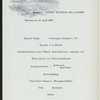 DINNER; [held by] NORDDEUTSCHER LLOYD BREMEN [at] DAMPFER KAISER WILHELM DER GROSSE; (SS;)