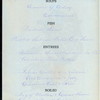 DINNER [held by] OCCIDENTAL AND ORIENTAL STEAMSHIP CO. [at] EN ROUTE ABOARD S.S. DORIC (SS;)