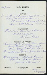 DINNER [held by] OCCIDENTAL AND ORIENTAL STEAMSHIP CO. [at] EN ROUTE ABOARD S.S. DORIC (SS;)