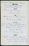 DINNER [held by] OCCIDENTAL AND ORIENTAL STEAMSHIP CO. [at] EN ROUTE ABOARD S.S. DORIC (SS;)