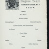 BANQUET [held by] DEGREE TEAM - CAMDEN LODGE #1 -A.O.U.W. [at] ? (?)