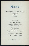 DINNER [held by] HAMBURG-AMERICAN LINE [at] EN ROUTE ABOARD POST-DAMPFER (MAIL STEAMER) GRAF WALDERSEE (SS;)