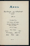 DINNER [held by] HAMBURG-AMERICAN LINE [at] EN ROUTE ABOARD POST-DAMPFER (MAIL STEAMER) GRAF WALDERSEE (SS;)