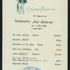DINNER [held by] HAMBURG-AMERICAN LINE [at] EN ROUTE ABOARD POST-DAMPFER (MAIL STEAMER) GRAF WALDERSEE (SS;)