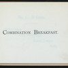 BREAKFAST [held by] CROSBY'S RESTAURANT [at] "19 SCHOOL STREET, BOSTON, [MA];" (REST;)