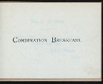 BREAKFAST [held by] CROSBY'S RESTAURANT [at] "19 SCHOOL STREET, BOSTON, [MA];" (REST;)
