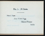 BREAKFAST [held by] CROSBY'S RESTAURANT [at] "19 SCHOOL STREET, BOSTON, [MA];" (REST;)