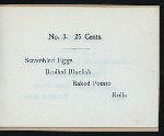 BREAKFAST [held by] CROSBY'S RESTAURANT [at] "19 SCHOOL STREET, BOSTON, [MA];" (REST;)
