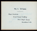 BREAKFAST [held by] CROSBY'S RESTAURANT [at] "19 SCHOOL STREET, BOSTON, [MA];" (REST;)
