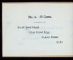 BREAKFAST [held by] CROSBY'S RESTAURANT [at] "19 SCHOOL STREET, BOSTON, [MA];" (REST;)