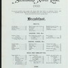 BREAKFAST [held by] NORTHERN STEAMSHIP COMPANY/GREAT NORTHERN RY LINE. [at] ON BOARD SS NORTH LAND (SS;)