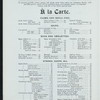 A LA CARTE [held by] NORTHERN STEAMSHIP COMPANY/GREAT NORTHERN RY LINE. [at] ON BOARD SS NORTH LAND (SS;)
