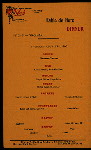 TABLE DE HOTE DINNER/FISH DINNER [held by] HOTEL VELVET [at] "OLD ORCHARD BEACH, ME" (HOTEL;)