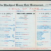 LUNCHEON [held by] TOWER RESTAURANT AND CAFE [at] "BLACKPOOL, [ENGLAND]" (FOR; REST;)