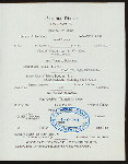 EVENING DINNER [held by] HOTEL VICTORY [at] "PUT-IN-BAY, OH" (HOTEL;)