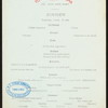 DINNER [held by] TOYO KISEN KAISHA [at] "SS: ""HONG KONG MARU""" (SS;)