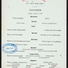 DINNER [held by] TOYO KISEN KAISHA [at] EN ROUTE ABOARD HONG KONG MARU (SS;)