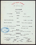 DINNER [held by] TOYO KISEN KAISHA [at] EN ROUTE ABOARD HONG KONG MARU (SS;)