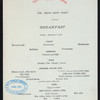BREAKFAST [held by] TOYO KISEN KAISHA [at] EN ROUTE ABOARD SS HONG KONG MARU (SS;)