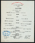 DINNER [held by] TOYO KISEN KAISHA [at] EN ROUTE ABOARD SS HONG KONG MARU (SS;)