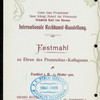BANQUET HONORING JUDGING COLLEAGUES [held by] INTERNATIONALE KOCHKUNST-AUSSTELLUNG [at] "GRAND HOTEL,PARISER HOF,FRANKFURT A.M.,[GERMANY]" (HOTEL;FOREIGN;)