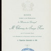 DINER OFFERT A SON EXCELLENCE LE MINISTRE DU PORTUGAL, MR. THOMAZ DE SOUZA ROSA [held by] LE COMMISSAIRE ROYAL ET LES MEMBRS DE LA COMMISSION EXECUTIVE DU PORTUGAL A L EXPOSITION UNIVERSELLE DE 1900 [at] "RITZ HOTEL, PARIS, FRANCE" (HOTEL;)