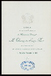 DINER OFFERT A SON EXCELLENCE LE MINISTRE DU PORTUGAL, MR. THOMAZ DE SOUZA ROSA [held by] LE COMMISSAIRE ROYAL ET LES MEMBRS DE LA COMMISSION EXECUTIVE DU PORTUGAL A L EXPOSITION UNIVERSELLE DE 1900 [at] "RITZ HOTEL, PARIS, FRANCE" (HOTEL;)