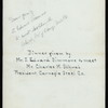 DINNER TO MEET CHARLES SCHWAB,PRESIDENT OF CARNEGIE STEEL CO.] [held by] [J.EDWARD SIMMONS?] [at] UNIVERSITY CLUB (OTHER (PRIVATE CLUB);)