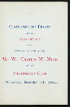 DINNER TO THE GRAND MASTER OF MASONS IN NEW YORK,M.W.CHARLES W.MEAD [held by] CRAFTSMAN'S CLUB [at]