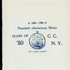 TWENTIETH ANNIVERSARY DINNER [held by] C.C.N.Y.CLASS OF '80 [at] "HOTEL MANHATTAN, NY" (HOTEL;)
