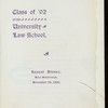 ANNUAl DINNER [held by] UNIVERSITY LAW SCHOOL - CLASS OF 'O2 [at] HOTEL MARLBOROUGH (HOTEL)